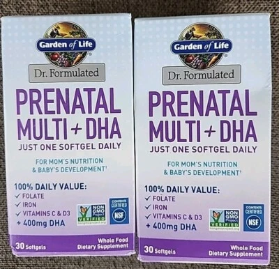 (2PK) Garden Of Life Dr Formulado Prenatal Multi + DHA Sup 60 geles Exp 09/26 Foto 1 de 4