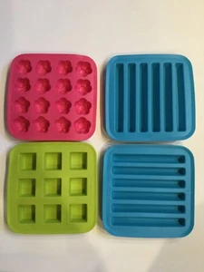 Set Of 4 Ikea Silicone Flexible Rubber Ice Cube Tray Chocolate Molds Jello - Picture 1 of 3