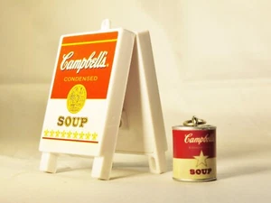 Capsule Toy Campbell Menu Board Condensed Soup & Can Soup Pendant & Clip - Picture 1 of 5