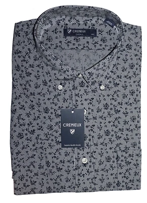 Daniel Cremieux Short Sleeve Shirt XL Dark Blue Geometric Check NWT (DSS512) - Image 1 of 2