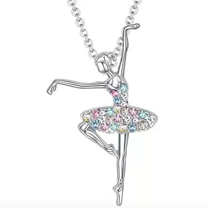 Collana Ciondolo Ballerina Balletto Ballerina Ballerina Ballerina Ballerina Ballerina Ballerina Ballerina Ballerina Cristallo Multicolore Catena 19 - Foto 1 di 4