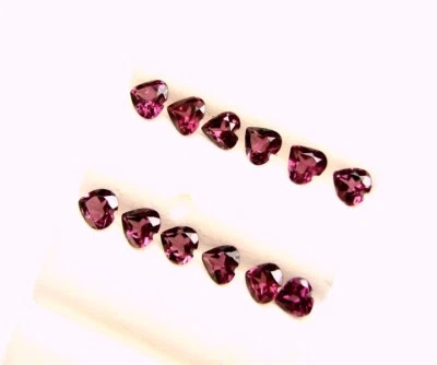 Natural Gem  Heart Rhodolite Garnet  4.8-5.0x4.4-5  MM 7.60 Cts Tol,   17 Pcs - Image 1 of 4