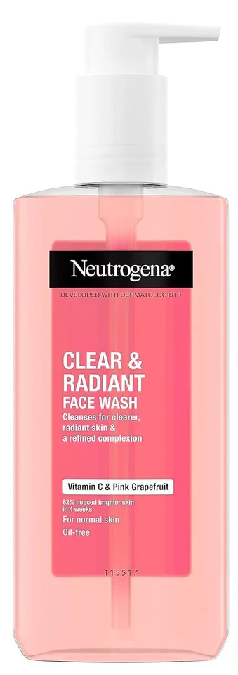 NEUTROGENA CLEAR & RADIANT Jabón Facial con Vitamina C y Pomelo Rosa 200ml Foto 1 de 4