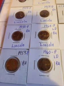 35 BU LINCOLN CENT 1959-P - 1960-D SMALL AND LARGE DATES LQQK - Picture 1 of 9