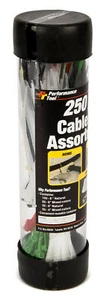 Herramienta de rendimiento 250 piezas surtido de bridas de cable (W2918) - Imagen 1 de 2