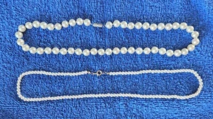 Faux Pearl Necklaces Costume Jewelry 8mm and 4mm - 18 Inch Length - Picture 1 of 4