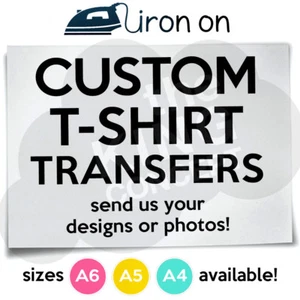 Custom Iron On T-Shirt Transfers A6 A5 A4 Your Image Logo Photos Design Hen Stag - Picture 1 of 5