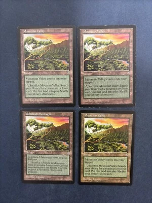 MTG 4X MIRAGE MOUNTAIN VALLEY ITALIAN + ENGLISH MAGIC THE GATHERING UNCOMMON - Image 1 of 4