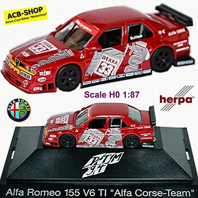 Alfa Romeo 155 V6 Ti DTM 94 Buttiero #33 Alfa Corse Team 1:87 Herpa PC - Immagine 1 di 4