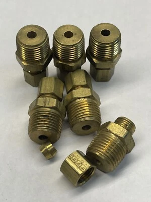 6 Connector Union 1/4" Compression Tube X 3/8" NPT Size Plumbing Adapter Fitting - Image 1 of 4