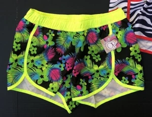 Op Girls XL 14/16 Microfiber Board Shorts ~ Tropical Tie-Dye Floral Ferns Island - Picture 1 of 1