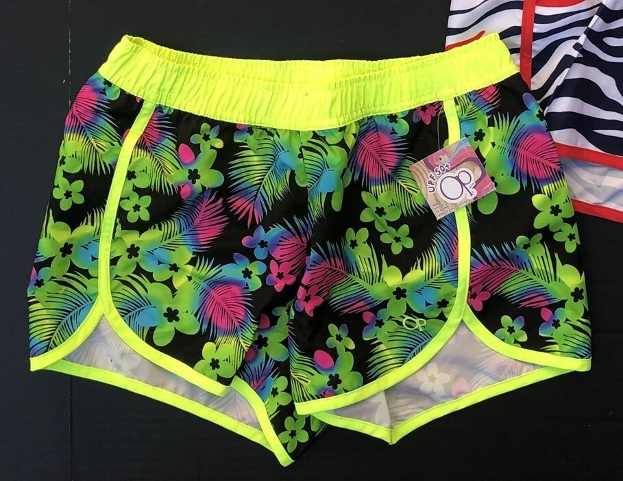 Op Girls XL 14/16 Microfibra Board Shorts ~ Tropical Tie-Dye Floral Helechos Isla Foto 1 de 1