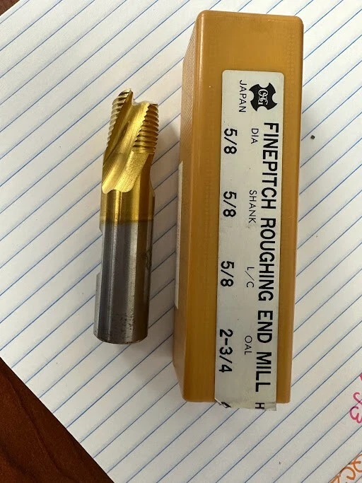 OSG FINE PITCH ROUGHING ENDMILL HSS 42053 5/8" 2-3/4" OAL 3FL - Image 1 of 1