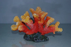 Decorazione dettagliata per piante grappolo barriera corallina acquario giallo e rosso 16 x 7 x 10 cm - Foto 1 di 10