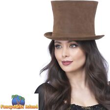 Smiffys 52823 Brown Deluxe Authentic Victorian Top Hat Unisex Adult One Size