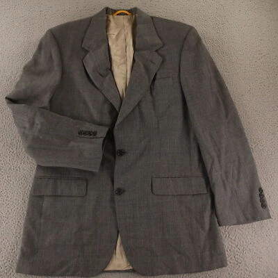 Chaqueta Bill Blass M MT Gris Azul Príncipe de Gales Cuadros 100% Lana Blazer 40L Foto 1 de 4