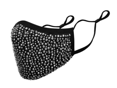 Rhinestone Bling Crystal Face Mask Reusable Washable With Filter Pocket - Image 1 of 4