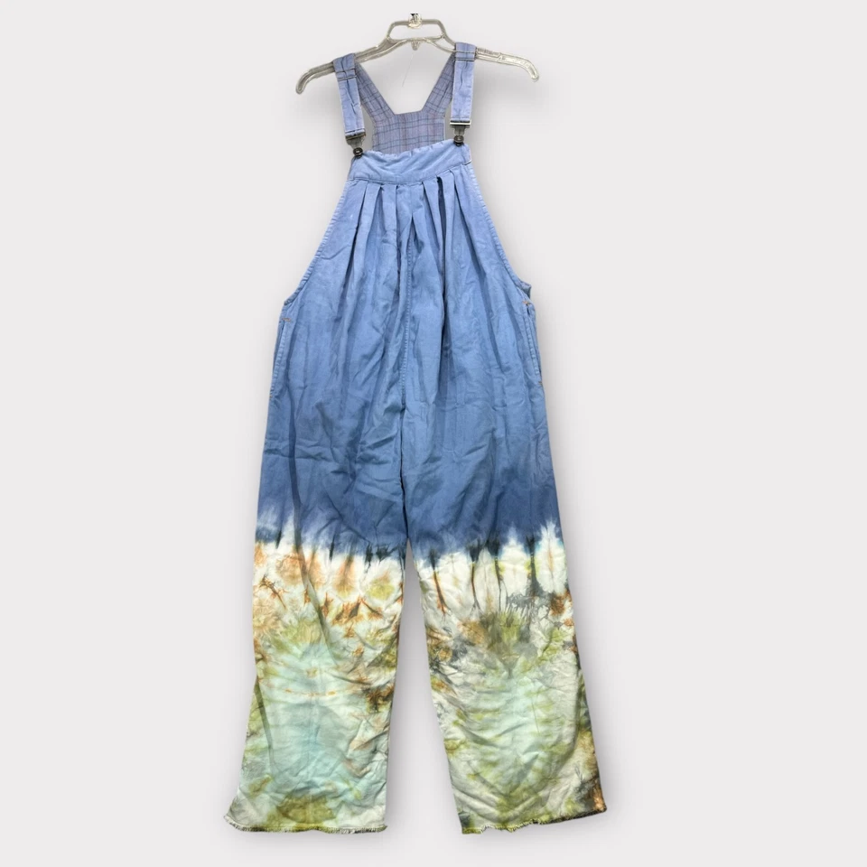 Macacão Macacão Gypsy Rose Romper Boho Hippie Perna Larga Tamanho P/M Tie Dye Azul - Imagem 1 de 4