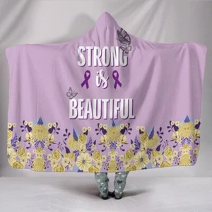 Strong & Beautiful AIDS Awareness - Sherpa And Microfiber Blanket With Hood - Picture 1 of 6