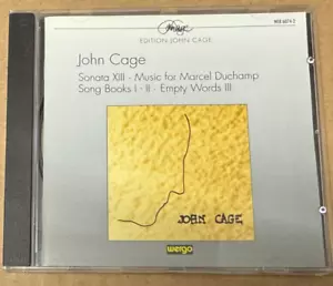 John Cage Sonata XIII Music For Marcel Duchamp Song Books Empty Words III CD - Picture 1 of 3
