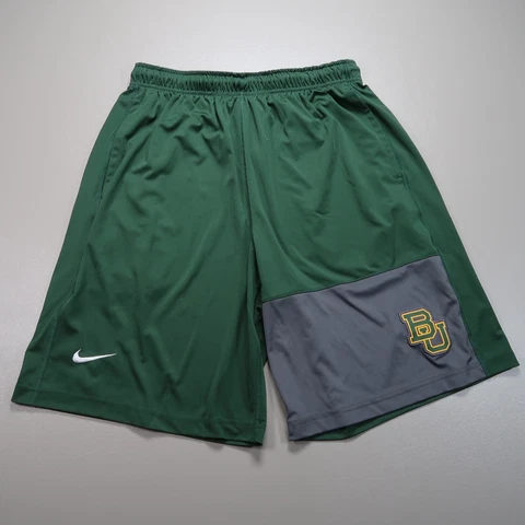 Baylor Bears Shorts Mens Large Green Nike Dri Fit Active Stretch Drawstring Cover