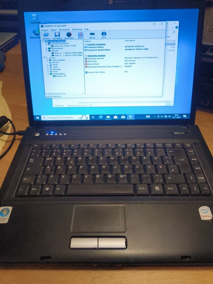 Maxdata NB MX, Core 2 Duo T7100, 2GB, Win 10 - Bild 1 von 4