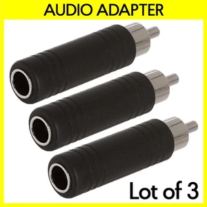 3 PCS RCA to 6.35mm Adapter 1/4" Jack to RCA Plug Mono Audio Connector Converter - Picture 1 of 3