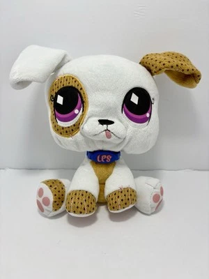 LPS Boxer Puppy Dog White 2007 Littlest Pet Shop 9” Collar Stuffed Animal Plush - Image 1 of 4