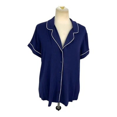Top de pijama tejido manga corta Nordstrom azul talla mediana nuevo sin etiquetas Foto 1 de 4