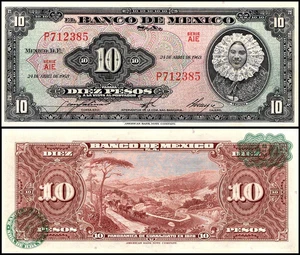 Mexico 10 Pesos, 1963, P-58j, UNC - Picture 1 of 1