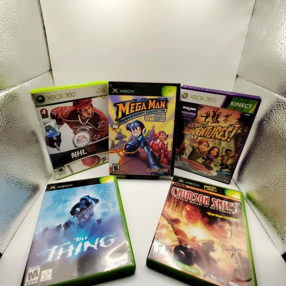 Xbox 360 & Original Xbox Games Lot of 5 Mega Man Collection The Thing NHL 08 - Image 1 of 4