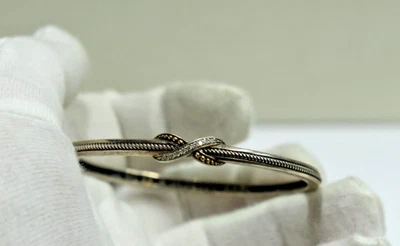 Pulseira pulseira 14k/esterlina com diamantes por John Atencio 23,07 gramas - Imagem 1 de 4