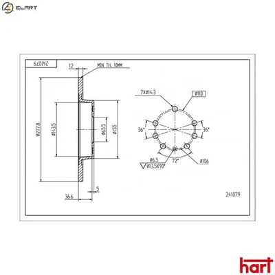 2x BRAKE DISC 241 079 FOR CADILLAC FIAT SAAB 9-3X OPEL VECTRA/GTS SIGNUM 1.9L - Image 1 of 4