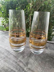 Lenox Kate Spade NY 2 Stemless 24 K Gold Plat Glass Flutes Hampton St No Box - Picture 1 of 10