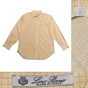 Loro Piana Italy Button Down L/S Shirt Men’s size 44 in Yellow - Picture 1 of 10