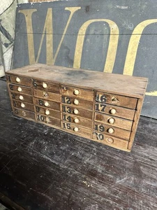 1940s Cabinet Apothecary Industrial Multi Drawer Hardware Jewlery Nut Bolt - Picture 1 of 11