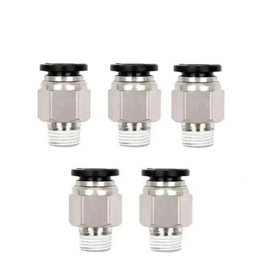 Pneumatic 1/4 OD Tube x 1/8 NPT Male Connector Air Push to Connect Fitting 5Pcs - Image 1 of 4