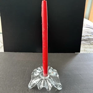 Blenko Art Glass Handmade Ice Flow Don Shephard Tri-Footed 2" Candle Holder - Picture 1 of 9