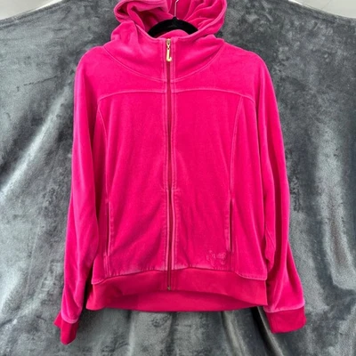 Chaqueta con Capucha Y2K Juicy Couture Rosa Caliente Terciopelo Cremallera Talla XL Extra Grande Foto 1 de 4