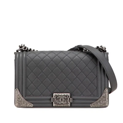 Bolso de hombro Chanel Paris Dallas Boy Chanel Coco Mark cadena en gris... GZl1c0gz Foto 1 de 4