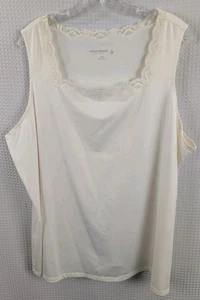 Susan Graver Polyester/Spandex Cream Tank Top w/Lace Trim Size 3X - Picture 1 of 7