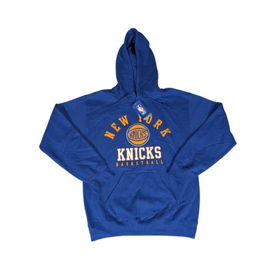 New York Knicks Basketball NBA Hoodie Mens Small Pullover Blue Orange - Image 1 of 4