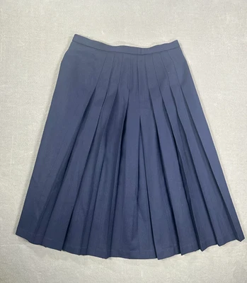 Falda Pendleton Vintage Para Mujer Plisada Azul Marino 100% Lana Virgen, EE. UU. Talla 16 Foto 1 de 4
