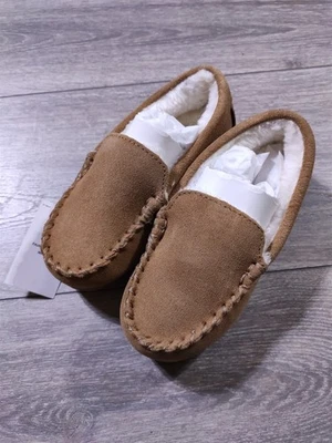 Zapatillas Lands End Niñas Niños Talla 11 Tostado Mocasín Gamuza Casa Zapatos Niños Foto 1 de 4