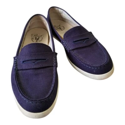 Zapatos mocasines de barco Cole Haan azul oscuro de lona Penny. Talla 10 Foto 1 de 4