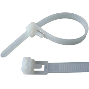 Releasable / Reusable Cable Ties Black Clear Colour Nylon Plastic Zip Tie Wraps - Picture 1 of 7