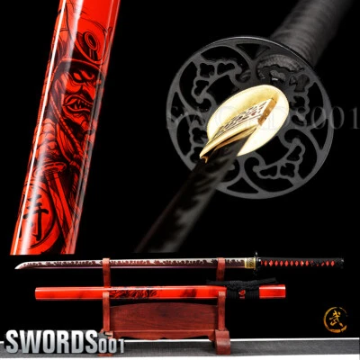gorgeous red Ninjato Japanese Samurai Ninja Sword manganese steel purple blade - image 1 of 4