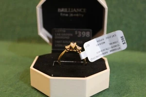 new brilliance fine jewelry 14kt gp bfj 1 cttw 3 stone dimond ring sz7 - Picture 1 of 8
