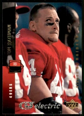 1994 Upper Deck Electric Silver Tom Rathman San Francisco 49ers #85 Parallel - Image 1 of 2