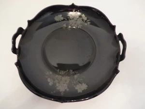 Le Smith Mt Pleasant schwarzer Amethyst Glas Teller mit Griff 9,5" - Bild 1 von 14